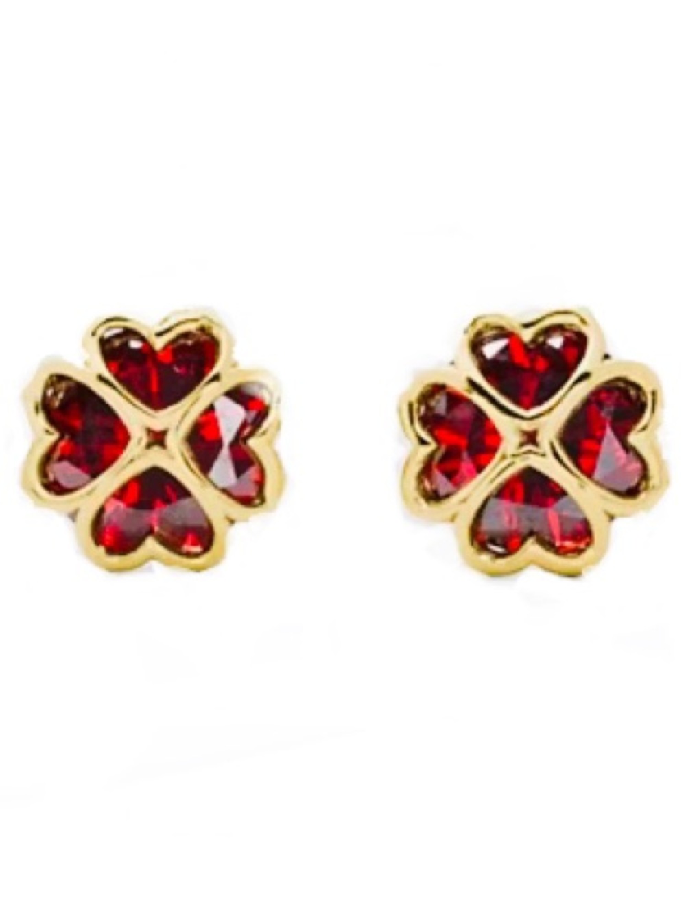 KATE SPADE ♠️ NEW YORK SOMETHING SPARKLY RED CLOVER EARRINGS